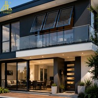Profil de fenêtre à persiennes en aluminium extérieur 6063-T5, ouverture vers l'extérieur, cadre de volet en aluminium, système de ventilation résistant aux intempéries