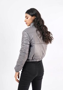 Customized Unisex Winter Cropped Puffer <b>Jacket</b> New Design Heavy Thick <b>Padded</b> Stand Collar Single Button Pocket Coated <b>Waterproof</b> - Product Image 4