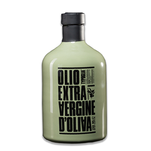 Olio d'oliva In ceramica versione verde colorato In bottiglia dell'artista Ty Puglia Extra vergine ricaricabile 0,25 Lt - Product Image 1