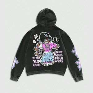 Sudadera con capucha de gran tamaño para hombre, material de lana pesada con ajuste relajado y diseño de capucha con cordón ajustable - Product Image 2