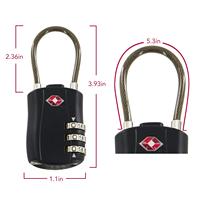 Câble de haute qualité TSA 3 cadenas à combinaison numérique cadenas de voyage approuvé par la TSA