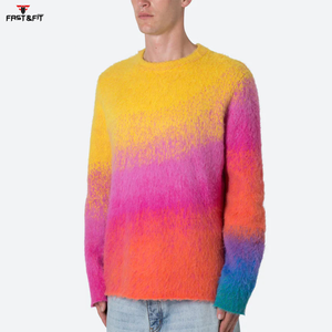 Pull en cachemire et laine tricoté à manches longues, couleur unie, logo personnalisé sur le devant, décontracté, pour homme, hiver, séchage rapide, anti-froissement - Product Image 2