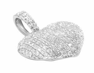 Le plus récent luxe glacé Bling Moissanite diamant clouté en argent 925 pendentifs et breloques en forme de coeur - Product Image 3