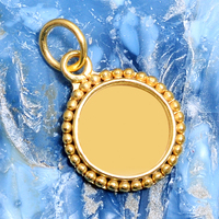 Composants de fabrication de bijoux DIY en argent sterling 925 faits à la main, coupelle ronde à bordure (Argent/Or/Or rose) pour pendentifs, bordure sphérique