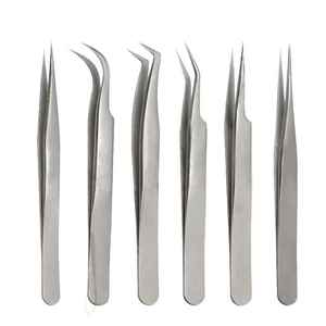 Pince à épiler d'extension de cils en acier inoxydable de haute qualité couleurs personnalisées avec embouts en fibre pointue meilleurs prix fabriqués au Pakistan - Product Image 1