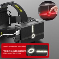 Lampe frontale LED laser blanche XHP360 2000LM rechargeable 18650, zoomable, étanche IPX5, pour la chasse en extérieur (vente en gros)