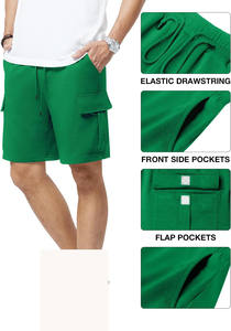 กางเกงขาสั้นออกกำลังกายผ้าคอตตอนสำหรับผู้ชายเอวยางยืดออกแบบลายตาข่ายแบบใส่สบายออกแบบได้ตามต้องการ - Product Image 5