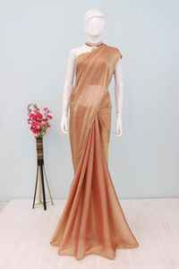 Sari de gasa de diseñador de Bollywood Premium, Sari de borde de encaje Moti elegante a la moda para niñas, ropa de fiesta de boda, Sari de indio - Product Image 6