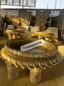 Urli ทรงดอกบัวสีทองสำหรับ haldi มีฟังก์ชันพิเศษมีใยผ้าสำหรับอาบน้ำชุดคลุมสำหรับเจ้าสาวเจ้าบ่าว - Product Image 2