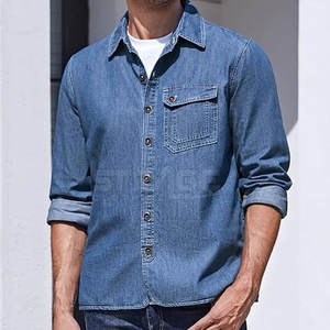 Camisa de Mezclilla para Hombre, Elegante y Transpirable, 100% Algodón, Diseño Ecológico y Ligero, Aspecto Pulido, Ajuste Cómodo, Líneas Limpias, Fácil de Usar - Product Image 2