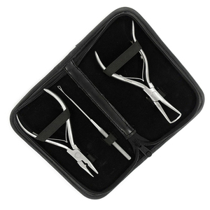 ชุดคีมต่อผมจมูกแบบเข็มชุด3ชิ้นชุดคีมทำผมด้ามขัดเงาชุดคีมหนีบผมสแตนเลส - Product Image 3