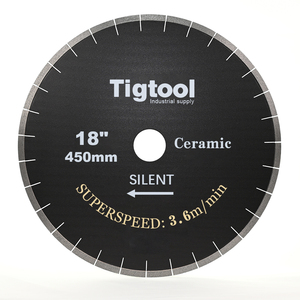 <strong>Superlife</strong> 3.6 m/min Chip-Free 45&deg; Miter Cutting Tigtool 18"/450mm Silent Diamond Saw Blade for Ceramic/Porcelain/Dekton - Product Image 1