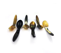 Cuillère à thé en corne de buffle personnalisée nouveauté cuillère en corne de buffle naturelle fabrication de cuillère en corne de buffle fournisseur en gros