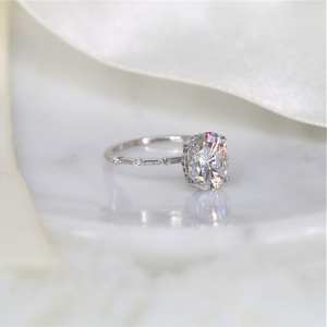 VS1 2.02CT หรูหราตัดรูปวงรีสำหรับการขายเครื่องประดับที่สมบูรณ์แบบแหวนหมั้นเพชร14K แหวนหมั้นทองคำขาว - Product Image 2