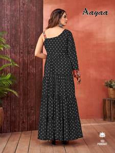 ชุดอนาลกาลิพิมพ์ลายดิจิตอลสไตล์ดั้งเดิมที่แนบมาเต็มรูปแบบสำหรับเทศกาลปาร์ตี้โอกาสใหม่เสื้อผ้าปากีสถานของอินเดีย - Product Image 4