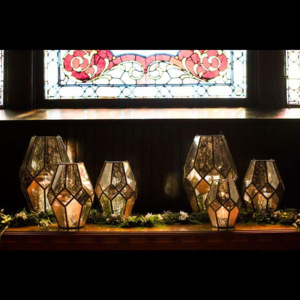 Stylish Golden Metal Framed Mercury Glass <b>Tea</b> <b>Light</b> Holders <b>Lanterns</b> Jars Rectangular Design Handmade for Home Garden Event - Product Image 6