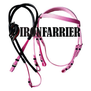 IRON FARRIER TOOLS en cuir véritable réglable cheval bride en cuir gaufré cheval licou anatomique en cuir cheval licou - Product Image 4