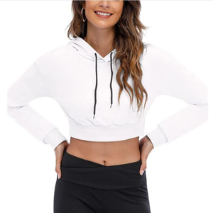 Sudadera con Capucha Corta y Holgada para Mujer, Personalizada con Bordado Frontal, Tejido de Felpa Francesa, Algodón de Alta Calidad, Transpirable - Product Image 4