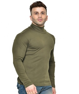 Suéter de cuello largo de Color cómodo de alta calidad Diseño de moda de invierno Logotipo personalizable Camisetas transpirables de talla grande para hombres - Product Image 4
