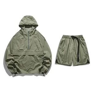 Vente chaude Ensemble Short à Capuche Coupe-Vent Personnalisé de Haute Qualité à Bas Prix Ensemble Deux Pièces Streetwear Unisexe - Product Image 6