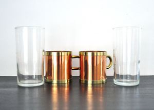 Drink Water <b>Copper</b> Mugs and Glasses With Brass Handle Kitchenware Hotel Ware Drink Ware Party Wedding Restaurant Water <b>Cups</b> - Product Image 5