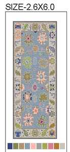 พรมขนแกะ oushak ถักด้วยมือขนาด2.6x6ฟุตสวยงามหลากสีทำด้วยมือคุณภาพสูงสำหรับห้องนั่งเล่นโรงแรมเด็กห้องผู้ใหญ่ - Product Image 3