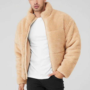 Wholesale Custom <b>Men's</b> Sherpa Fleece <b>Jacket</b> Custom Logo Zip up Winter Fleece <b>Jacket</b> Sherpa Fleece <b>Jacket</b> - Product Image 5