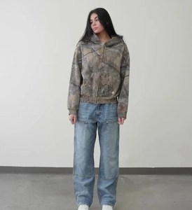 บริการ OEM เสื้อฮู้ดดี้ทรงบ็อกซี่  รักษ์โลก ผ้าฝ้าย 100% ปักลาย  ขนาดโอเวอร์ไซส์  แบบครอป  สั่งทำได้  สำหรับสตรีทแวร์ผู้ชาย - Product Image 4