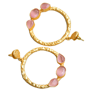 Pendientes de Latón de Exportación al por Mayor, Hechos a Mano, Semi Preciosos, Acabado Satinado, Diseño Único, Alta Calidad - Product Image 3