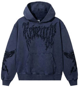 Sweat à capuche personnalisé en coton épais DTF DTG Rhinestone pour hommes Sweat-shirt de mode streetwear surdimensionné Factory - Product Image 1