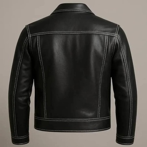 Vestes en cuir personnalisées Mode masculine Vestes en cuir coupe-vent Vestes en cuir de mouton de haute qualité Vêtements de rue - Product Image 2