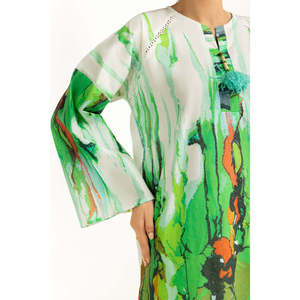 Ensemble Coordonné Imprimé en Cambric IPST-55253, Tissu Crêpe Décontracté Sans Col pour Tenues Printemps/Été, Ensemble 2 Pièces, MOQ 2 Pièces - Product Image 6