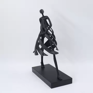 Escultura Moderna de Mujer en Metal Negro, Artesanía Metálica, Decoración para el Hogar, para Cumpleaños y Aniversarios - Product Image 5