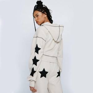 Custom Logo Printed Autumn Women's <b>Long</b> <b>Sleeve</b> <b>Crop</b> Hoodie Set-Streetwear Casual - Product Image 3