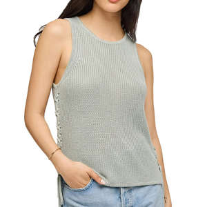 Camiseta sin mangas de punto para mujer con corte moderno y acabado suave que mejora cualquier atuendo Minimalista Elegancia Moda Forward 1X1 rib - Product Image 4