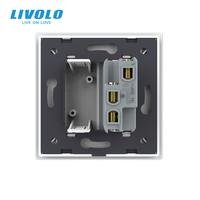 Prise standard suisse LIVOLO EU 10A 250V Type J à 3 broches rondes, module en verre premium pour le Liechtenstein et la Suisse