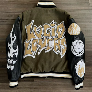 Precio barato Premium Letterman chaqueta Streetwear poliéster manga larga Varsity chaquetas ropa deportiva chaqueta de béisbol para hombres - Product Image 6