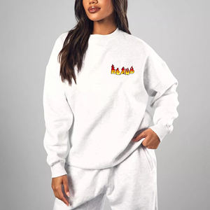 Oem/odm เสื้อสเวตเตอร์คอกลมระบายอากาศสำหรับผู้หญิงมีฮู้ดทรงหลวมใส่ลำลองในฤดูร้อนพร้อมโลโก้ด้านหน้าสำหรับฤดูหนาว - Product Image 1