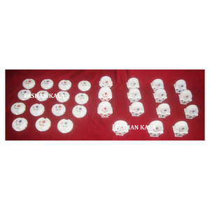 Forme ronde fleur Design blanc marbre incrustation thé sous-verre ensemble pour cadeau d'affaires et décoration de la maison en gros et fabrication - Product Image 1