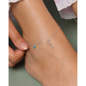 Compre Tobilleras/Payals de Plata 925 100% Auténtica para Mujeres y Niñas, Estilo Lindo, Chapado en Oro de 14K, con Circonitas y Diamantes, Material Principal: Oro - Product Image 4