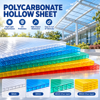 Panneau de toiture en polycarbonate alvéolaire haute transparence à quatre parois, disponible sur mesure pour les projets architecturaux
