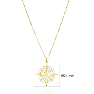 Collier avec pendentif en forme de boussole, design simple, fabrication artisanale turque, bijoux en argent sterling 925 en gros - Product Image 1