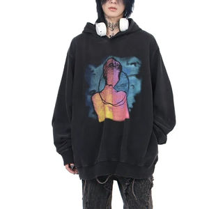 420gsm Haute Qualité Gris 100% Coton French Terry Pullover Hoodie Hommes Surdimensionné Plus Size Heavyweight Acid Wash XS Unique Print - Product Image 1