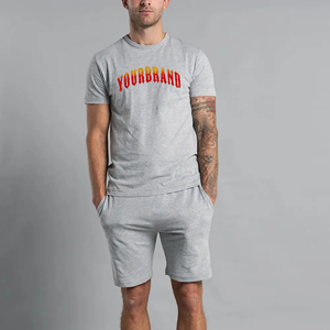 Ropa informal de verano, conjunto de 2 uds para hombre, logotipo impreso DTF personalizado, artículo más vendido de verano, conjunto de pantalones cortos y camisas de dos piezas para hombre - Product Image 4