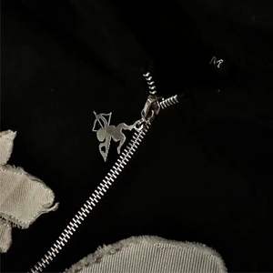 OEM Custom Sweatsuit Two Piece Tracksuit Applique Distressed Embroidery Tracksuit Double Layer Sweatpants and Zip up Hoodie Sets - Product Image 4