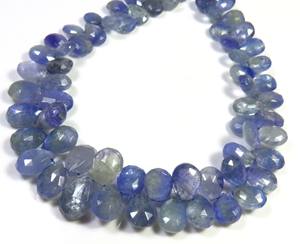 Alta calidad 9 hebras de tanzanita Natural facetada pera Bio cuentas 8-13mm gemas de tanzanita Africana joyería piedras preciosas sueltas - Product Image 4