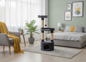 เสาข่วนแมวคุณภาพสูง Amistar "Velvet Nook" สำหรับแมวทุกสายพันธุ์และทุกขนาด - Product Image 3