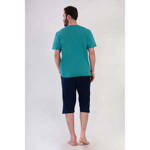 Conjunto de Pantalones Cortos y Camiseta de Cuello Redondo para Hombre CEPLI - PETROL - PETROL - Product Image 4
