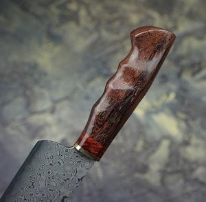 Cocina profesional Cuchillo de chef de acero de Damasco de 7,6 pulgadas Hecho a mano Hoja fija de alta calidad Fabricantes de fundas de cuero inoxidable - Product Image 5