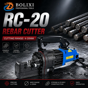 Coupe-ferraille <span class=keywords><strong>électrique</strong></span> BOLIXI RC-20, machine de découpe de barres d'acier hydraulique portable, 4-20 mm, usage intensif, renforcement du <span class=keywords><strong>béton</strong></span> - Product Image 1